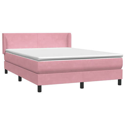 Giroletto a Molle con Materasso Rosa 140x220 cm in Velluto