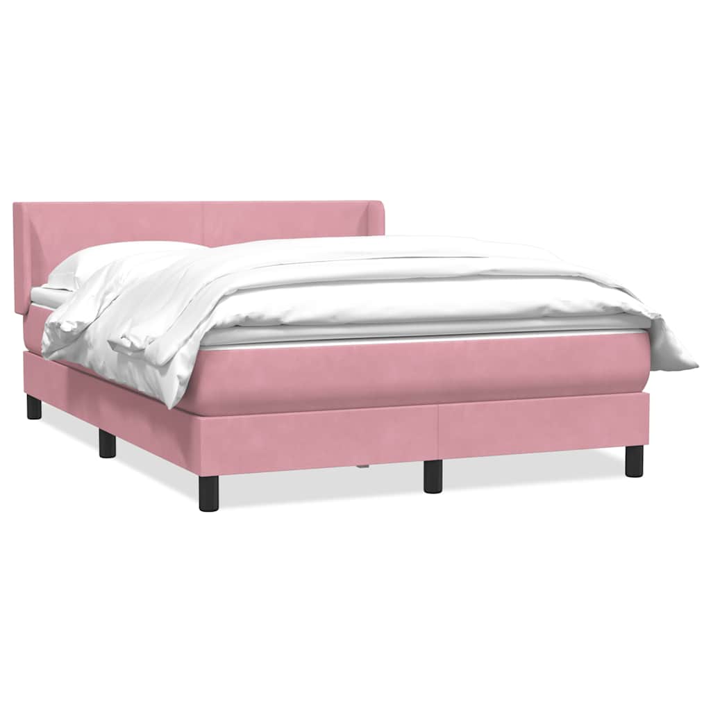Giroletto a Molle con Materasso Rosa 140x220 cm in Velluto