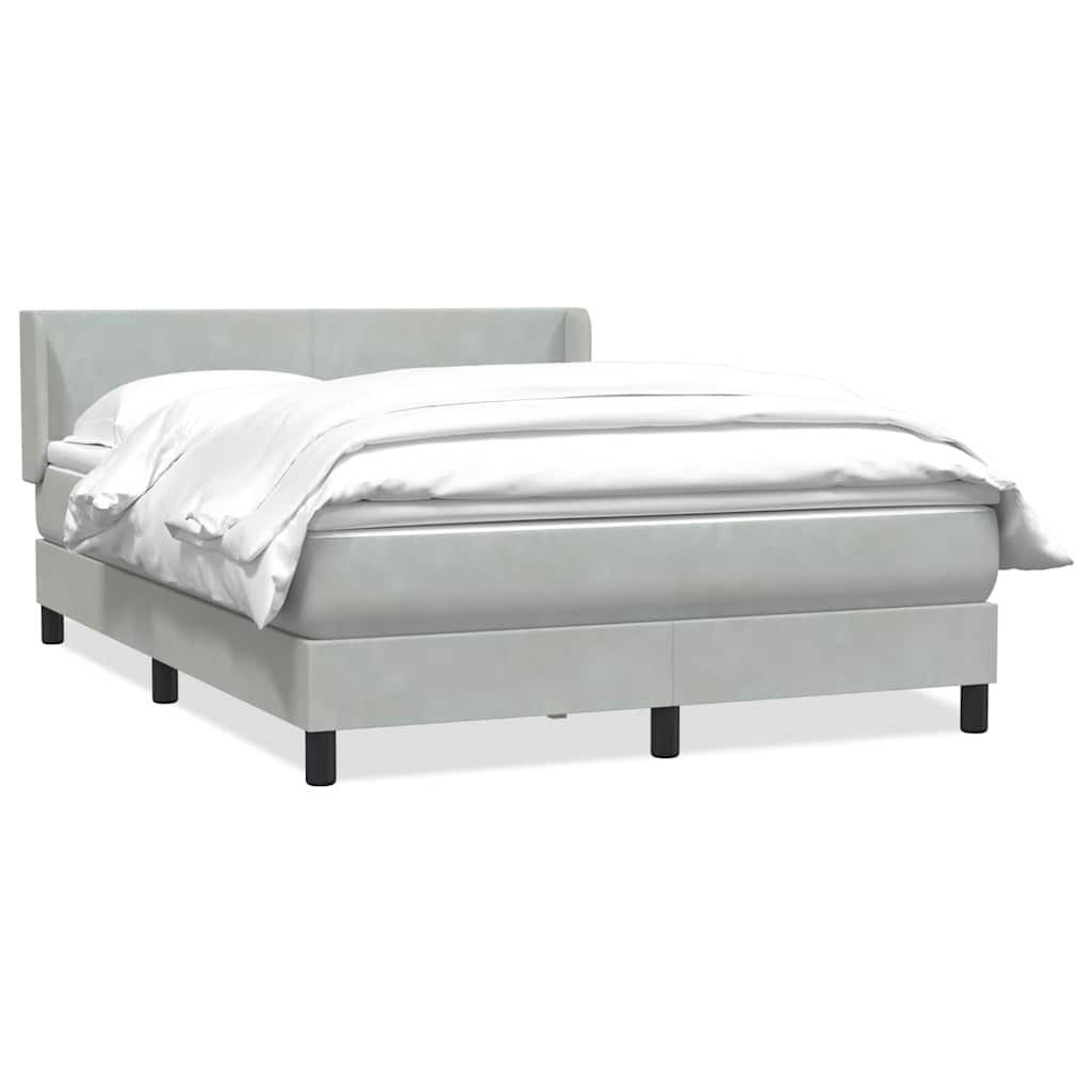 Giroletto a Molle con Materasso Grigio Chiaro 160x220cm Velluto