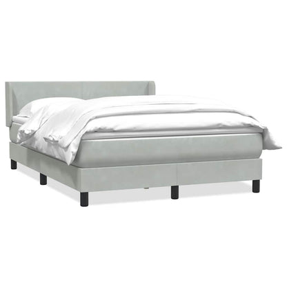 Giroletto a Molle con Materasso Grigio Chiaro 160x220cm Velluto