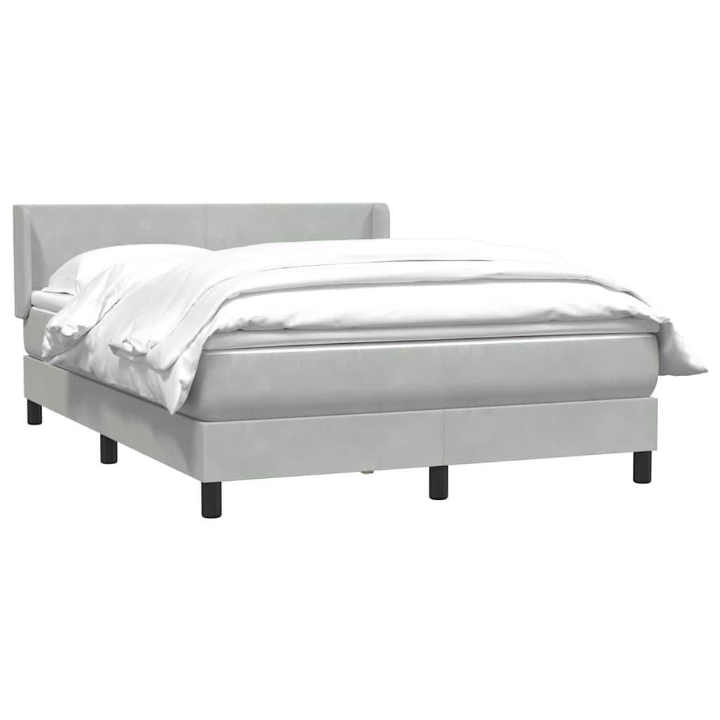 Giroletto a Molle con Materasso Grigio Chiaro 160x220cm Velluto
