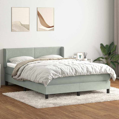 Giroletto a Molle con Materasso Grigio Chiaro 160x220cm Velluto