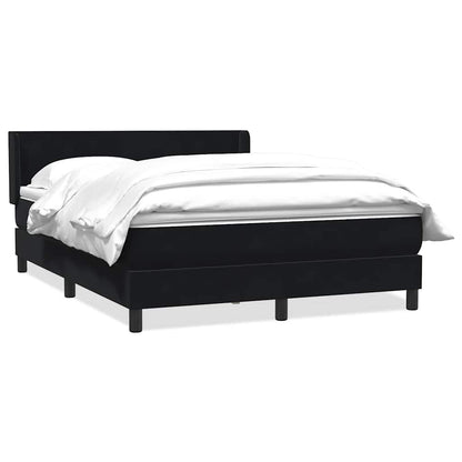 Giroletto a Molle con Materasso Nero 160x220 cm in Velluto