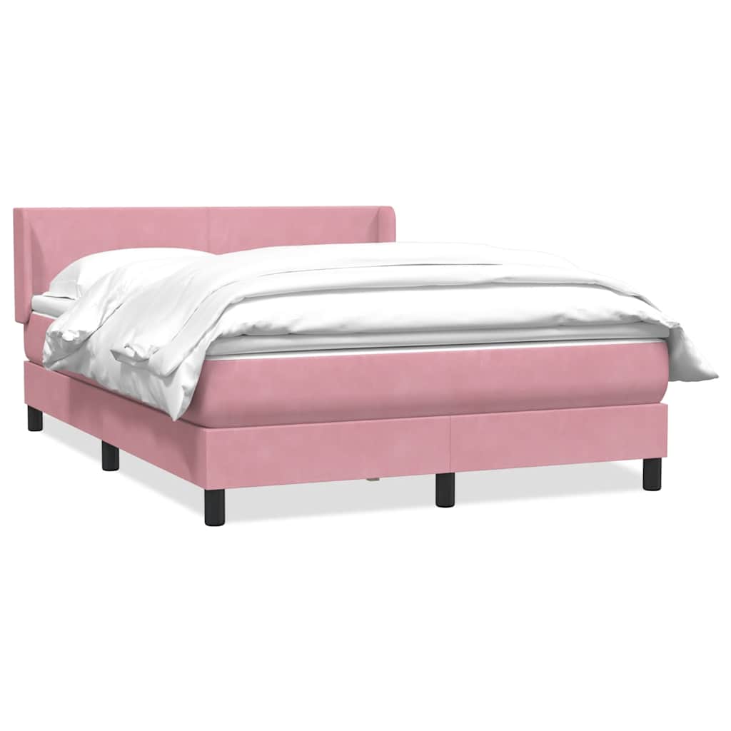 Giroletto a Molle con Materasso Rosa 160x220 cm in Velluto