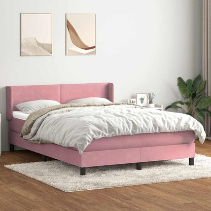 Giroletto a Molle con Materasso Rosa 160x220 cm in Velluto