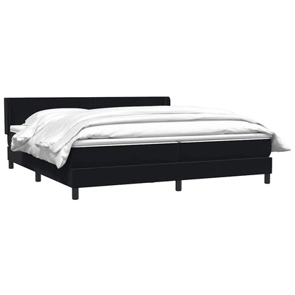 Giroletto a Molle con Materasso Nero 180x220 cm in Velluto