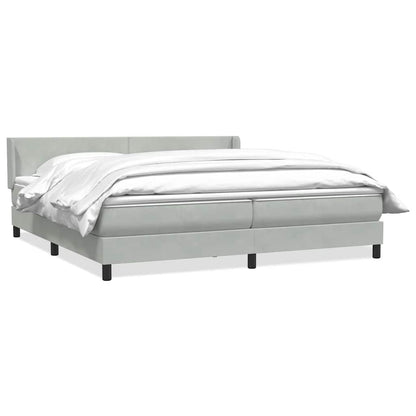 Giroletto a Molle con Materasso Grigio Chiaro 200x220cm Velluto