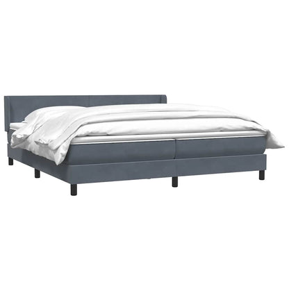 Giroletto a Molle con Materasso Grigio Scuro 200x220 cm Velluto