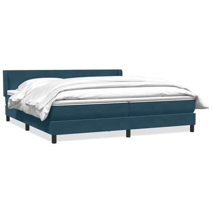 Giroletto a Molle con Materasso Blu Scuro 200x220 cm in Velluto