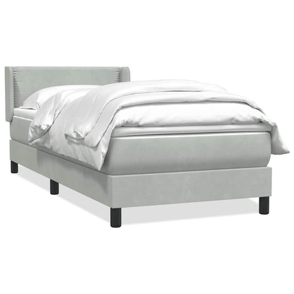 Giroletto a Molle con Materasso Grigio Chiaro 80x210 cm Velluto