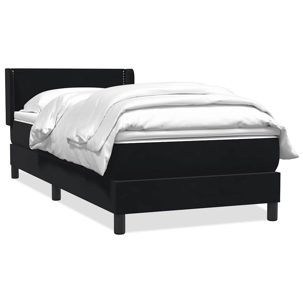 Giroletto a Molle con Materasso Nero 80x210 cm Velluto