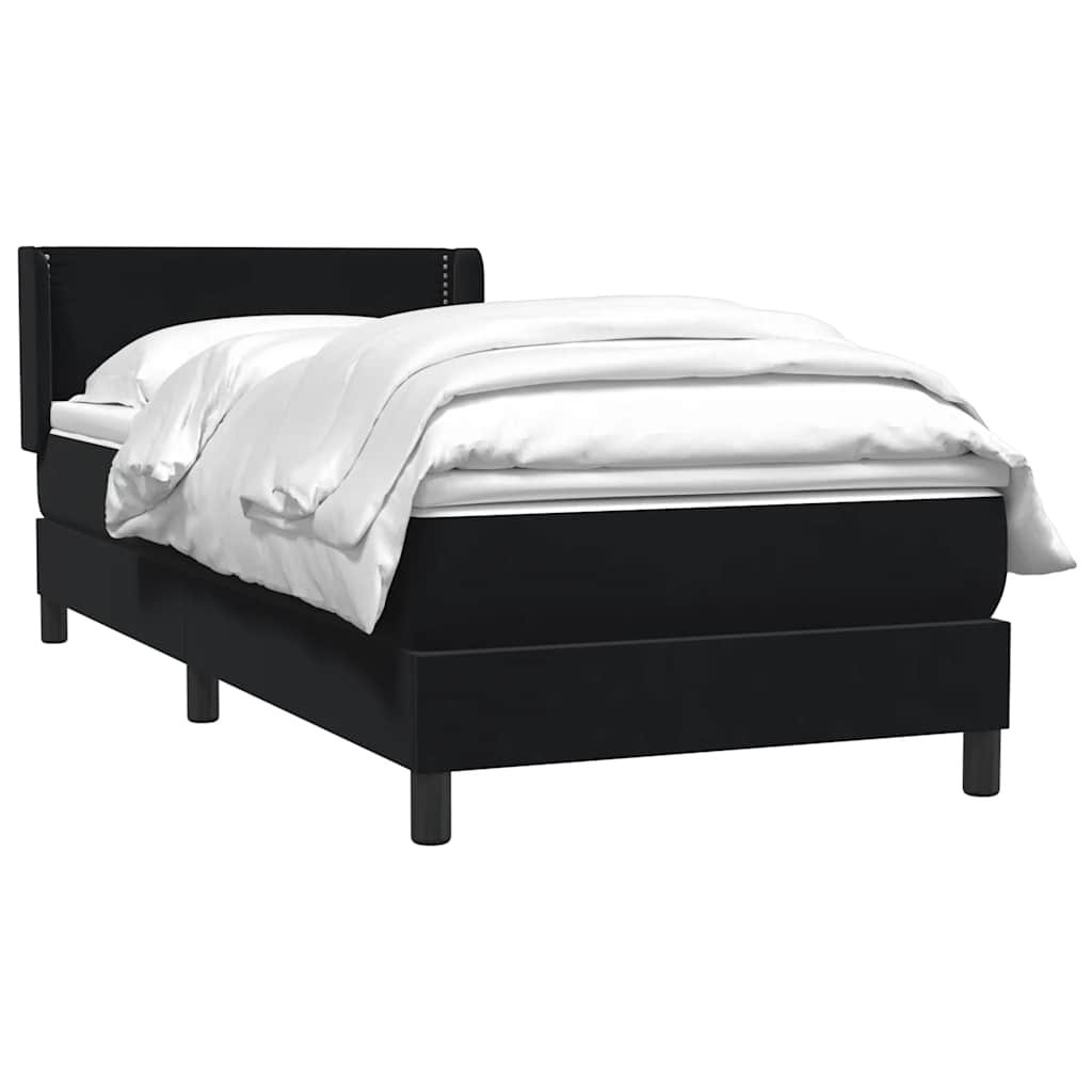 Giroletto a Molle con Materasso Nero 80x210 cm Velluto