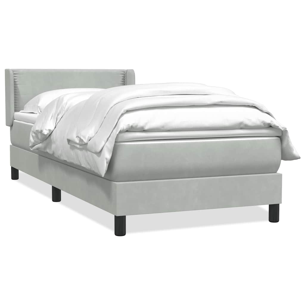 Giroletto a Molle con Materasso grigio chiaro 90x210 cm Velluto