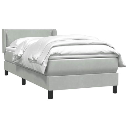 Giroletto a Molle con Materasso grigio chiaro 90x210 cm Velluto