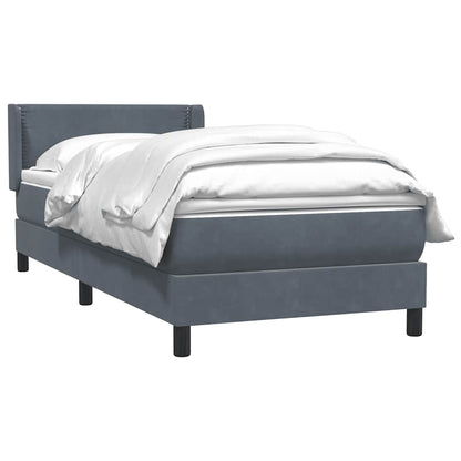 Giroletto a Molle con Materasso Grigio Scuro 90x210 cm Velluto