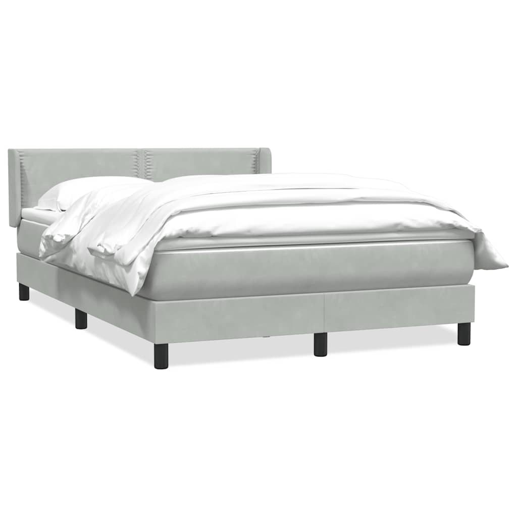 Giroletto a Molle con Materasso Grigio Chiaro 140x210cm Velluto