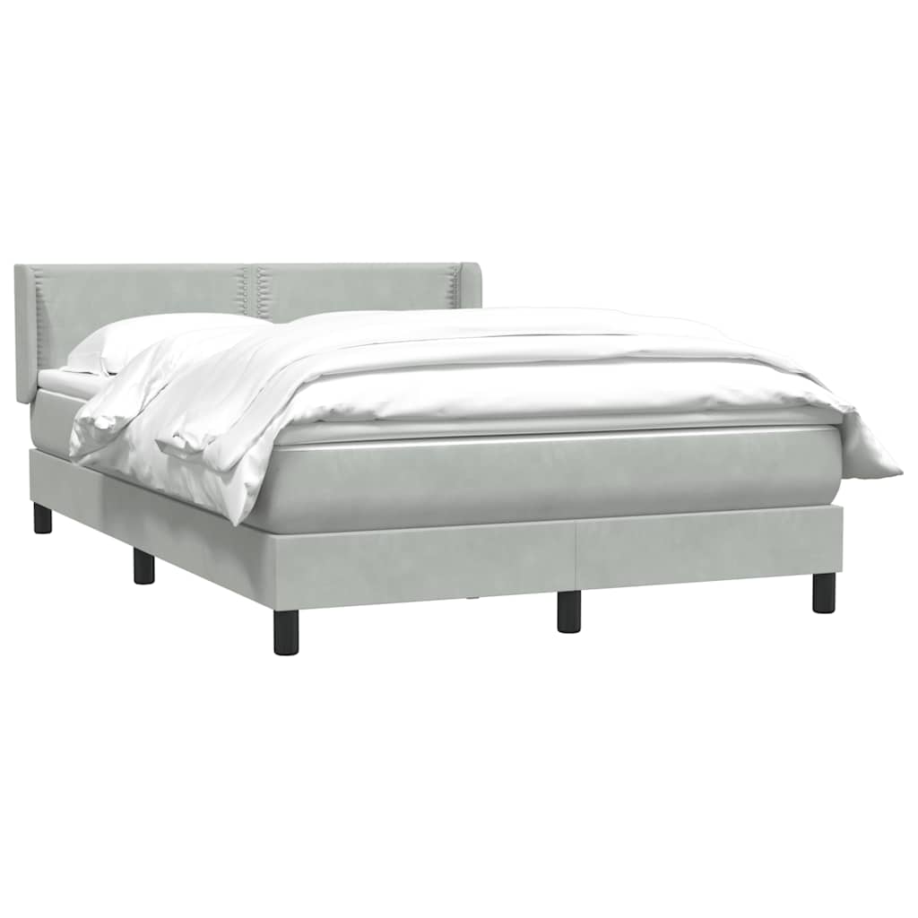 Giroletto a Molle con Materasso Grigio Chiaro 140x210cm Velluto
