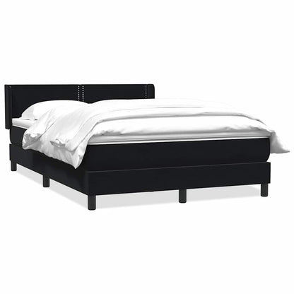 Giroletto a Molle con Materasso Nero 140x210 cm in Velluto