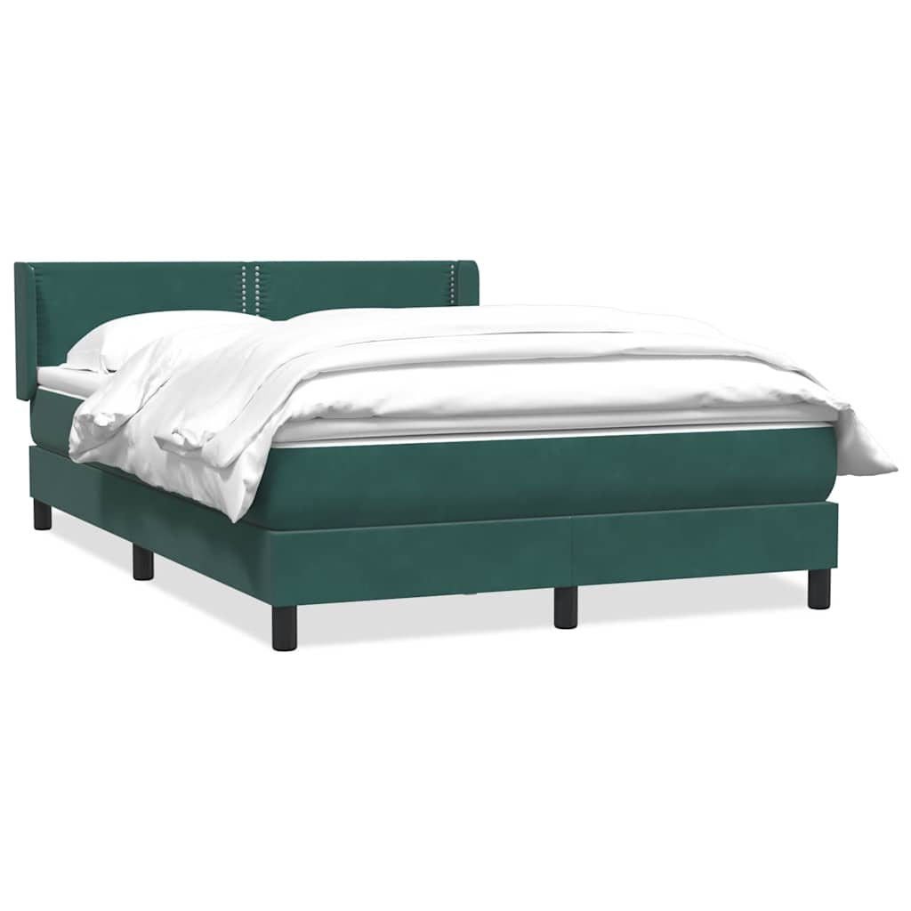Giroletto a Molle con Materasso Verde Scuro 140x210 cm Velluto