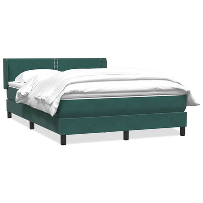 Giroletto a Molle con Materasso Verde Scuro 140x210 cm Velluto