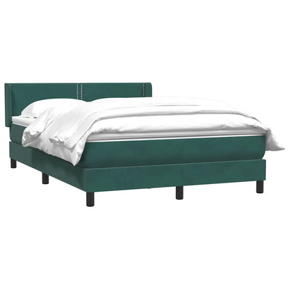 Giroletto a Molle con Materasso Verde Scuro 140x210 cm Velluto