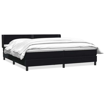 Giroletto a Molle con Materasso Nero 180x210 cm in Velluto