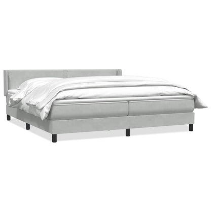 Giroletto a Molle con Materasso Grigio Chiaro 200x210cm Velluto