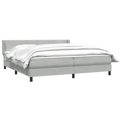 Giroletto a Molle con Materasso Grigio Chiaro 200x210cm Velluto