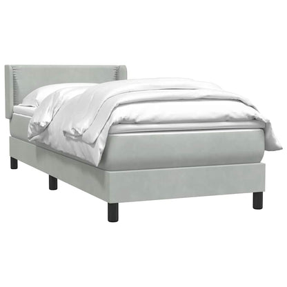 Giroletto a Molle con Materasso Grigio Chiaro 80x220 cm Velluto