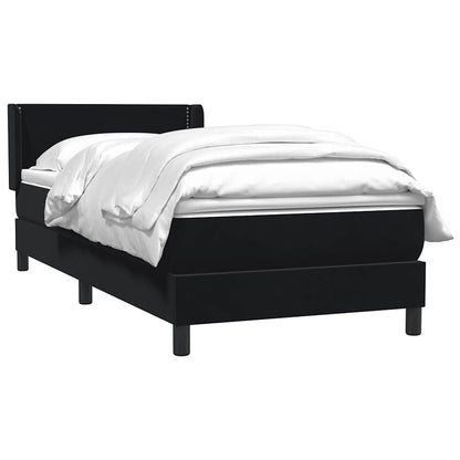 Giroletto a Molle con Materasso Nero 90x220 cm in Velluto