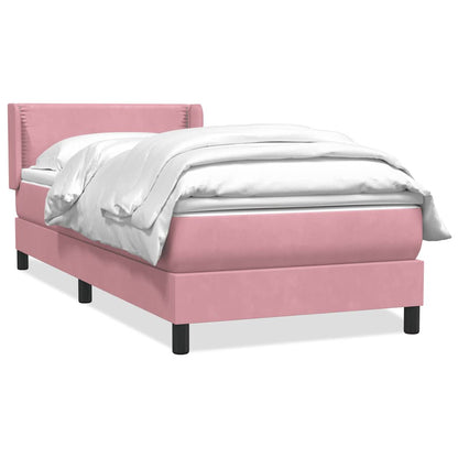 Giroletto a Molle con Materasso Rosa 100x220 cm in Velluto
