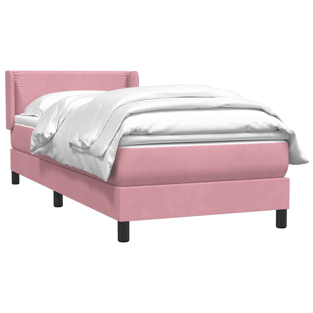 Giroletto a Molle con Materasso Rosa 100x220 cm in Velluto