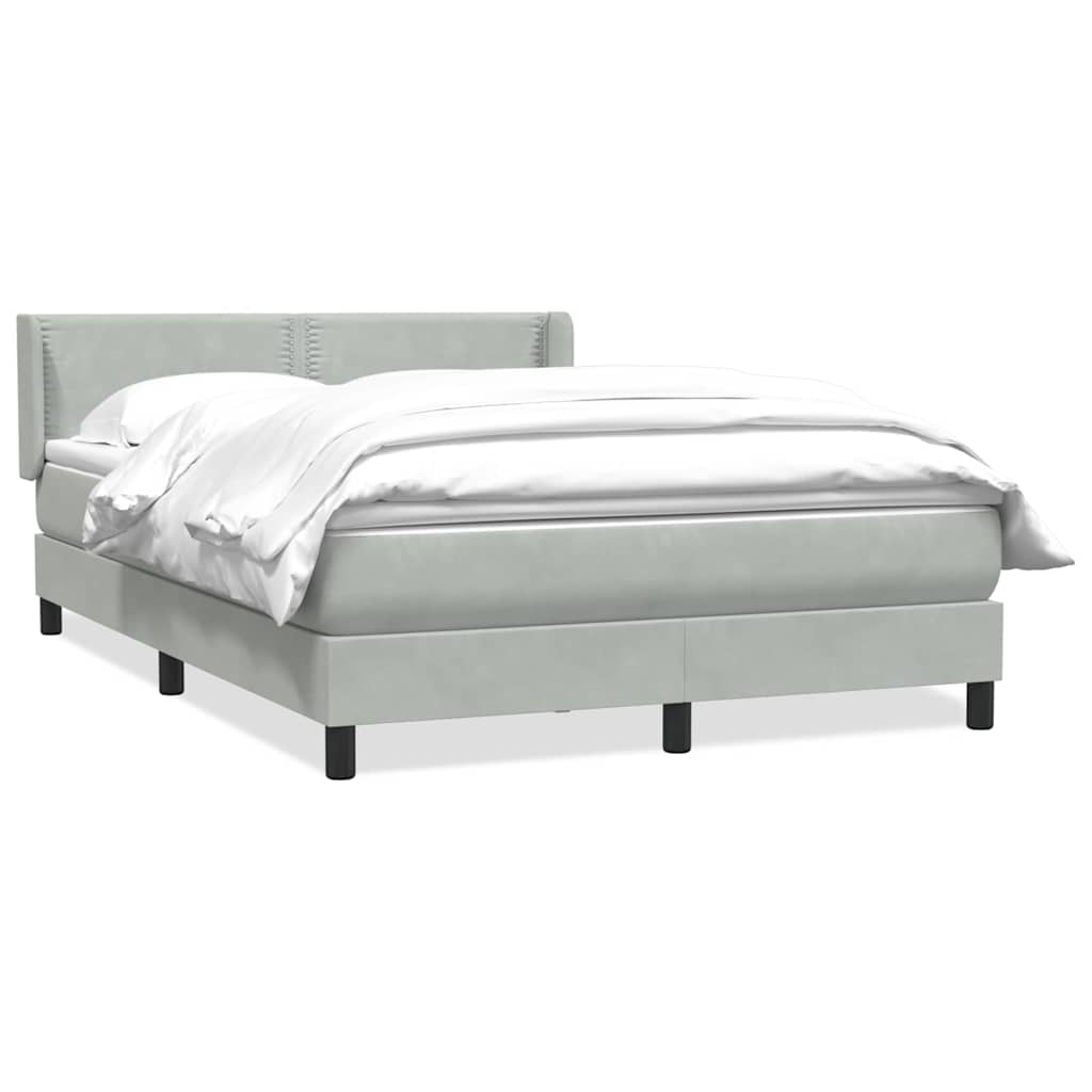 Giroletto a Molle con Materasso Grigio Chiaro 140x220cm Velluto