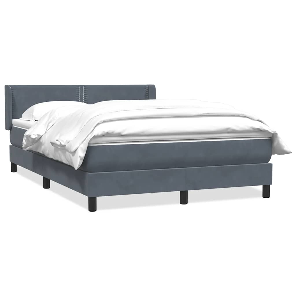 Giroletto a Molle con Materasso Grigio Scuro 140x220 cm Velluto