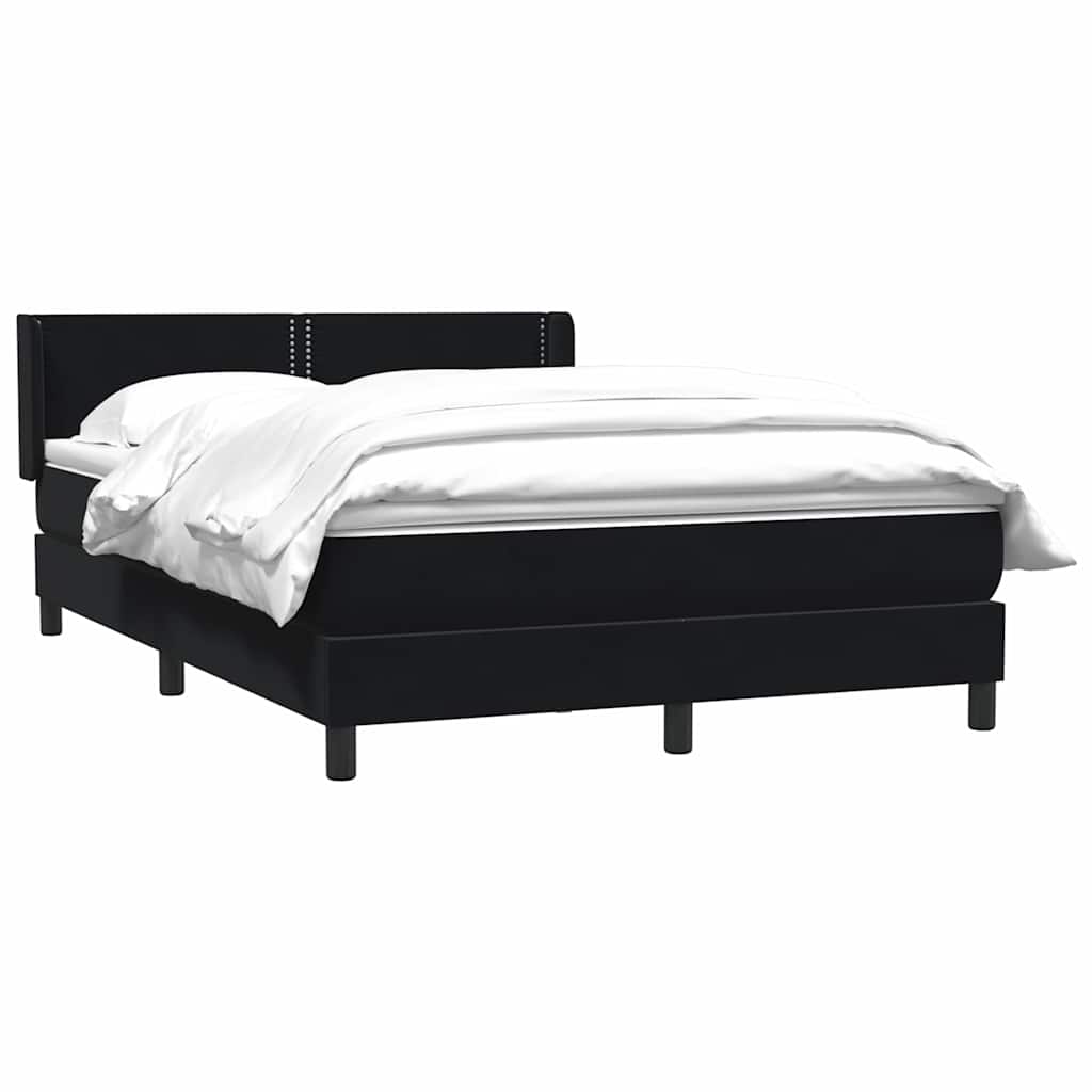 Giroletto a Molle con Materasso Nero 140x220 cm in Velluto