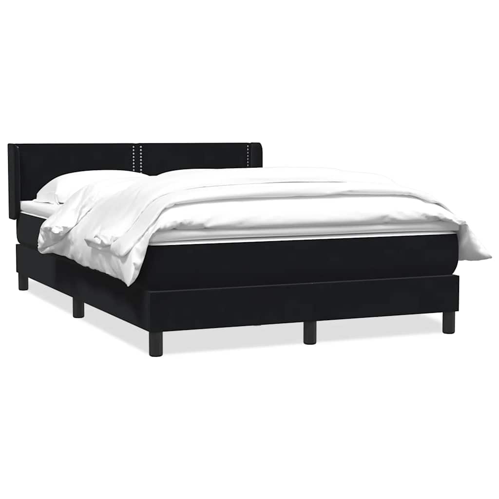 Giroletto a Molle con Materasso Nero 160x220 cm in Velluto