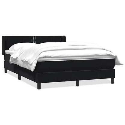 Giroletto a Molle con Materasso Nero 160x220 cm in Velluto