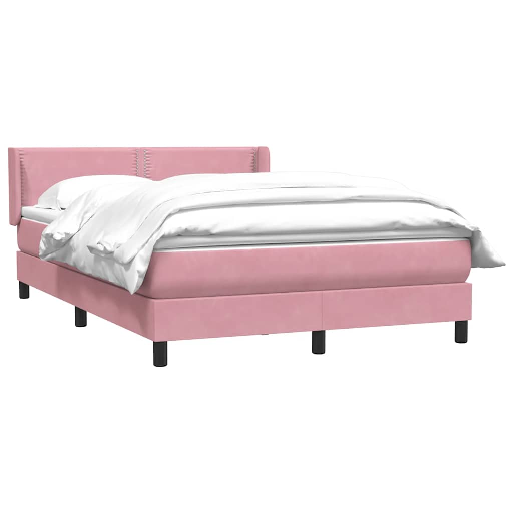 Giroletto a Molle con Materasso Rosa 160x220 cm in Velluto