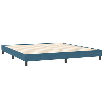 Giroletto a Molle con Materasso Blu Scuro 180x220 cm Velluto