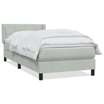 Giroletto a Molle con Materasso Grigio Chiaro 80x210 cm Velluto