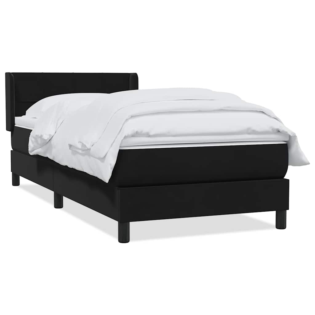 Giroletto a Molle con Materasso Nero 80x210 cm Velluto