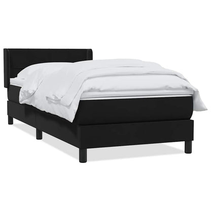 Giroletto a Molle con Materasso Nero 80x210 cm Velluto