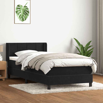Giroletto a Molle con Materasso Nero 80x210 cm Velluto