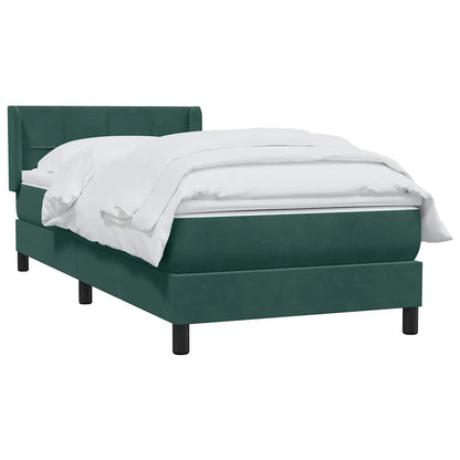 Giroletto a Molle con Materasso Verde Scuro 80x210 cm Velluto