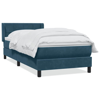 Giroletto a Molle con Materasso Blu Scuro 80x210 cm Velluto