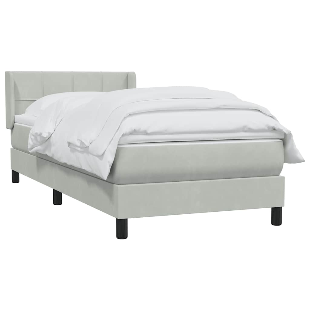 Giroletto a Molle con Materasso grigio chiaro 90x210 cm Velluto