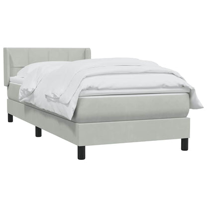 Giroletto a Molle con Materasso grigio chiaro 90x210 cm Velluto
