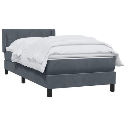 Giroletto a Molle con Materasso Grigio Scuro 90x210 cm Velluto