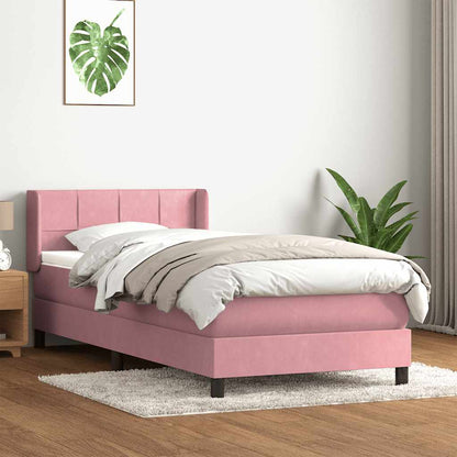 Giroletto a Molle con Materasso Rosa 90x210 cm Velluto