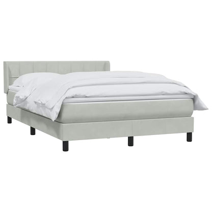 Giroletto a Molle con Materasso Grigio Chiaro 140x210cm Velluto